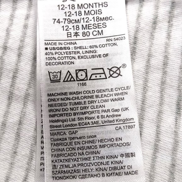 Baby Gap Reversable Gray And White Hoodie US 12-18M - Picture 7 of 7